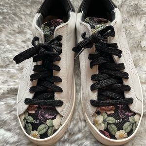 P448 White Floral Women's Sneakers